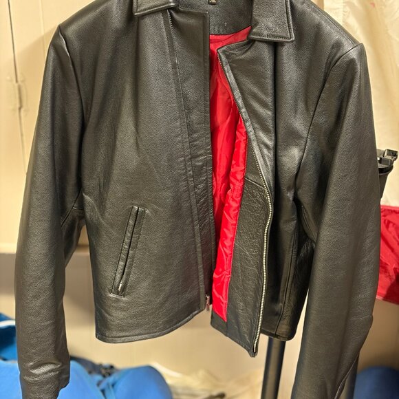 NWOT Large L Brixton Moto Black Leather Jacket - Picture 2 of 7